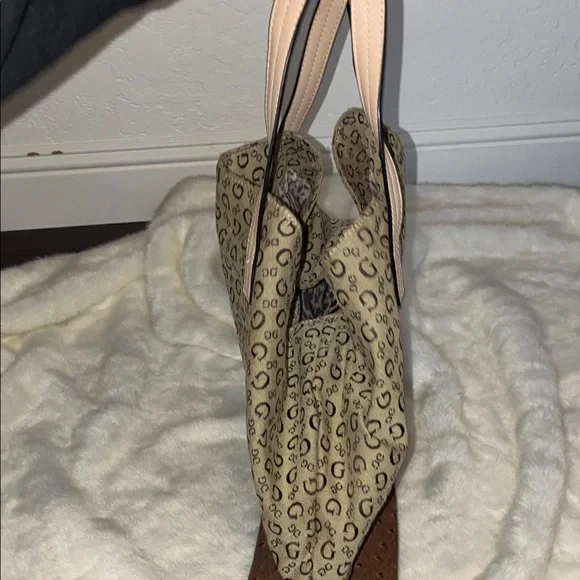 Guess Brown and Tan Logo Tote Bag - Picture 10 of 10